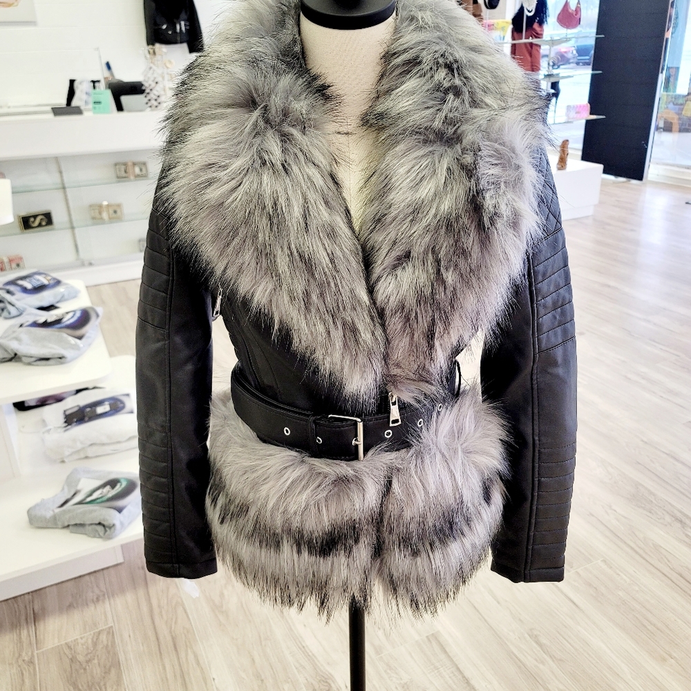 Faux Fur Quilted Coat